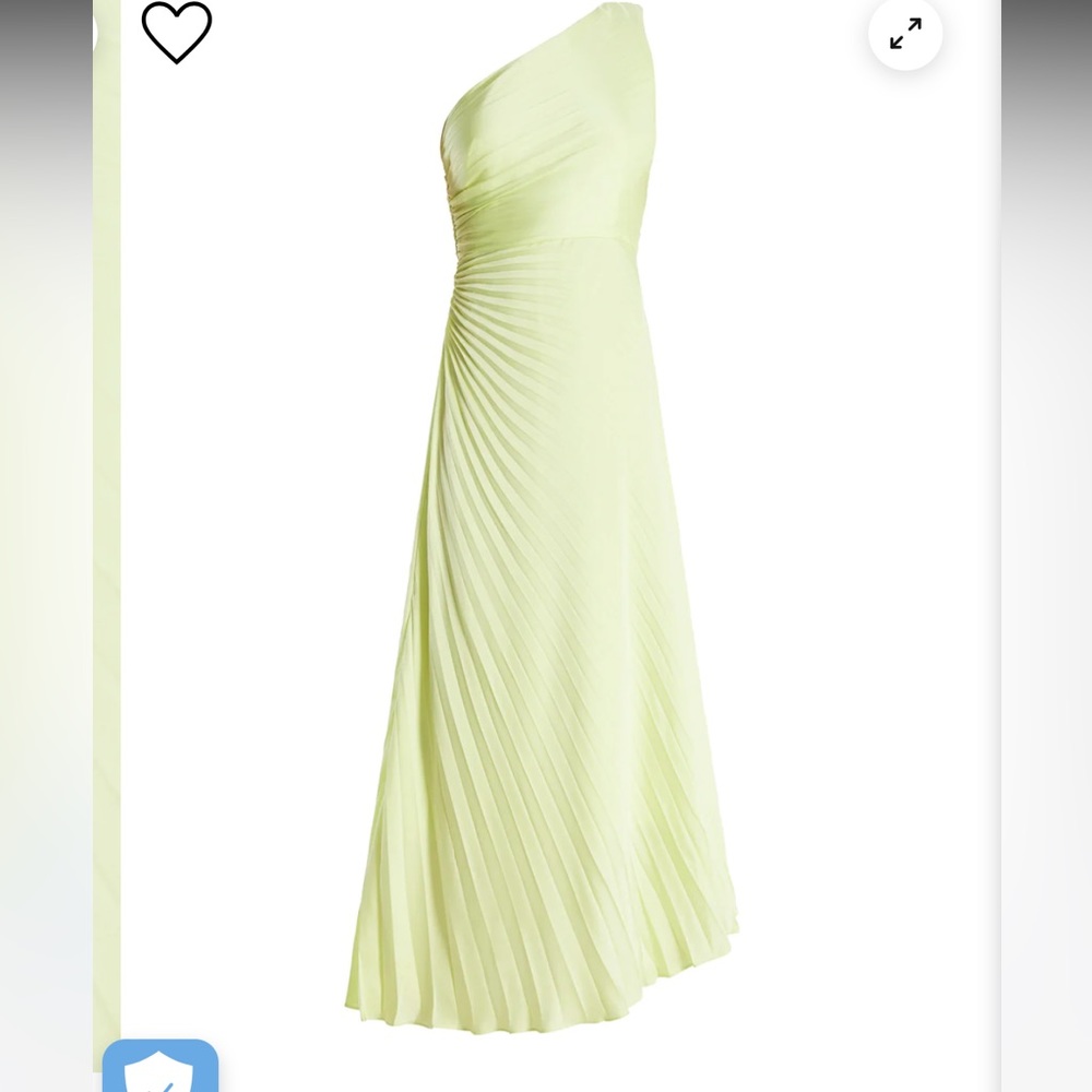 Acacia One Shoulder Satin Gown color :
Sunny Lime